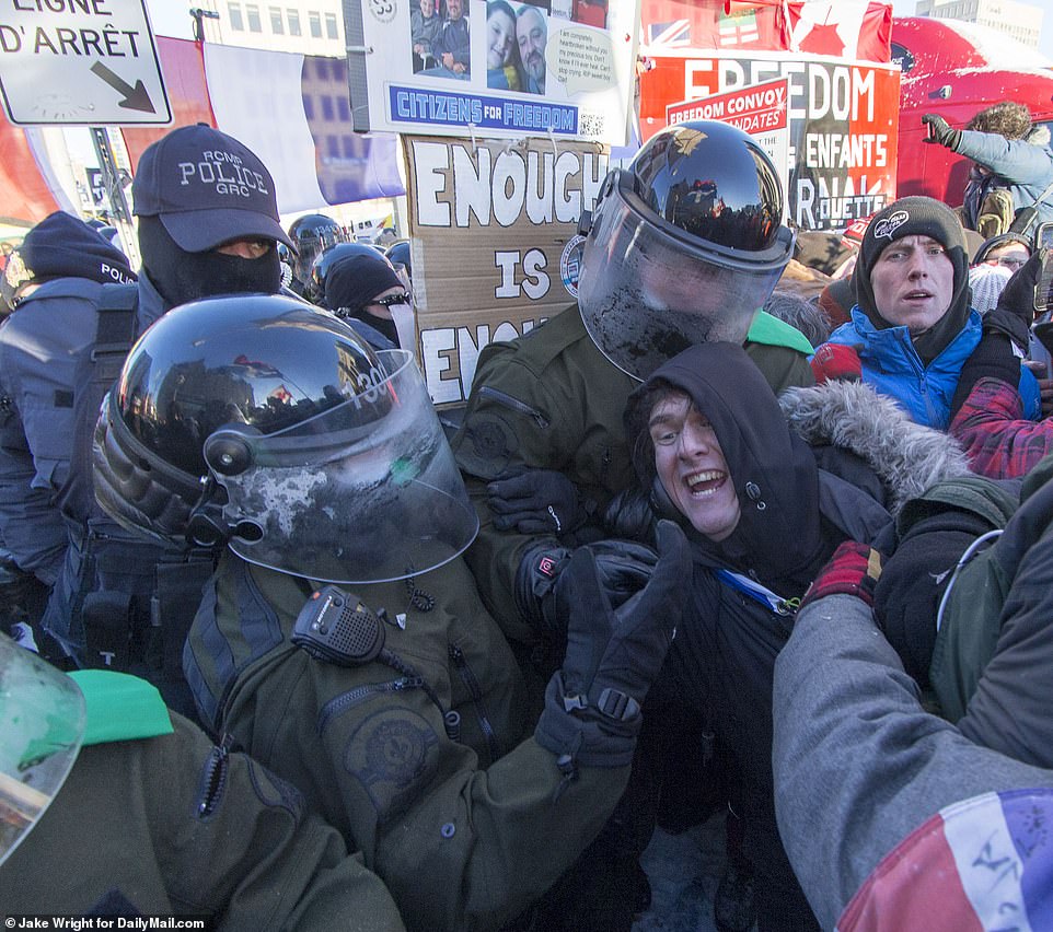 Riot cops crush protesters