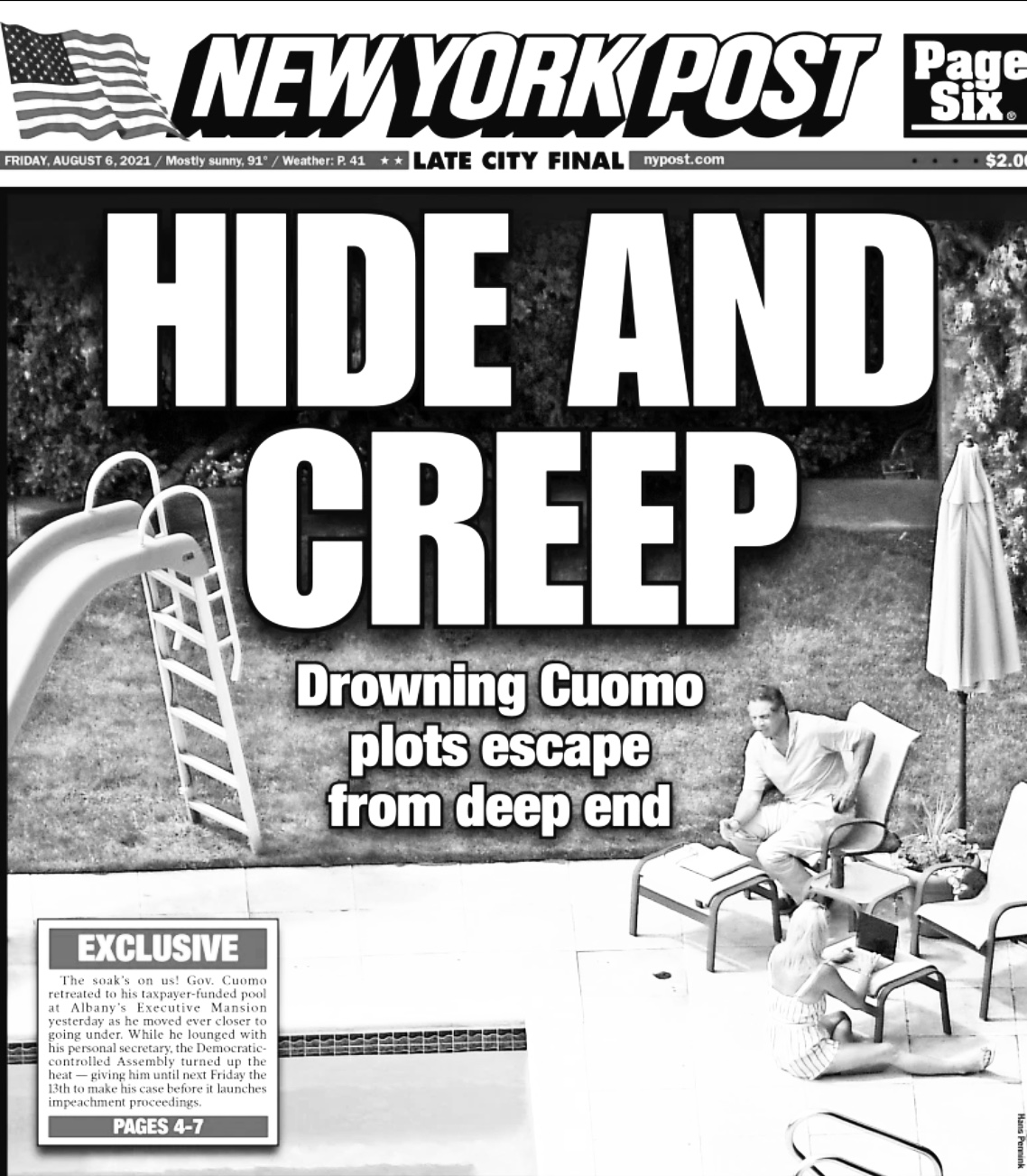 NY POST FRONT PAGE